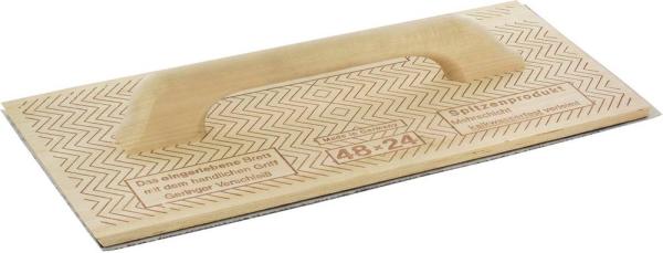 Gasbetonschleifbrett 24x48cm mit Klettbelag Korn 16 vorne