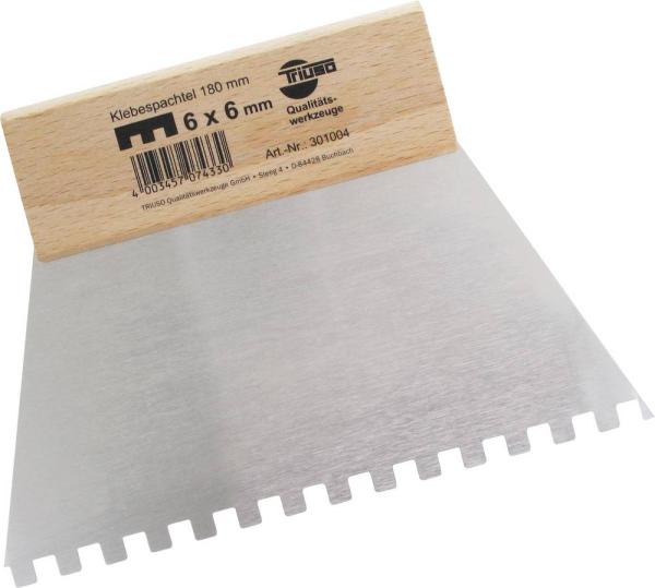 Glättespachtel 180 mm, Blatt 0,4 mm dick, mit Holzgriff