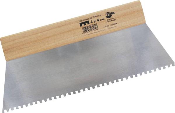 Klebespachtel 300mm, gez. 8 mm Rechteckverzahnung vorne