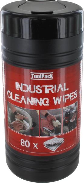 Reinigungstücher 80 Stück in Spenderbox aus Kunststoff vorne