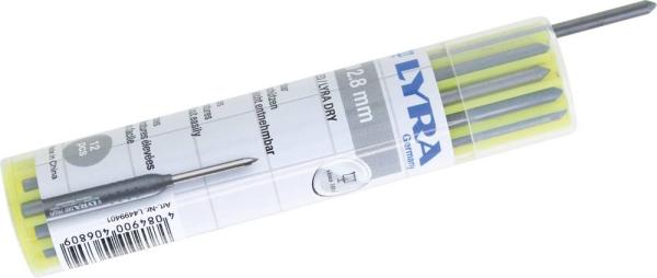 LYRA-DRY Ersatzminen Graphit 2B, 12 Stück, abwischbar vorne