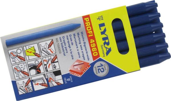 Signierkreide 100x8,5mm, blau Profi, 12 Stück im Pack