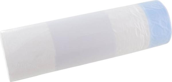 Müllbeutel 30L,25er Rolle,Zug- band,HDPE weiß, 15my  50x60cm vorne