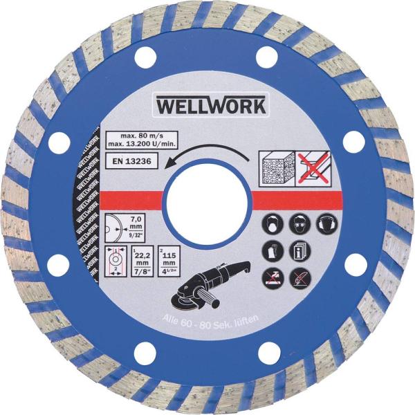 Turbo Diamanttrennscheibe 115 mm, gesintert vorne