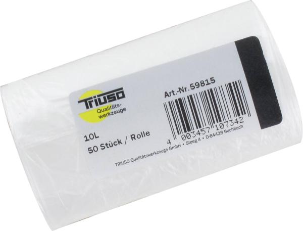 Müllbeutel 10L, 50er Rollen HDPE transparent, 6my 32x44cm vorne