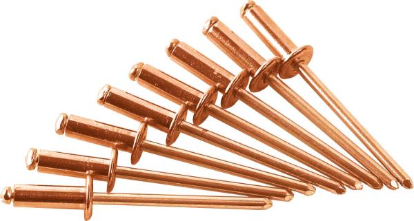 Kupfer-Blindnieten 4x10mm Gesipa 50 Stück vorne