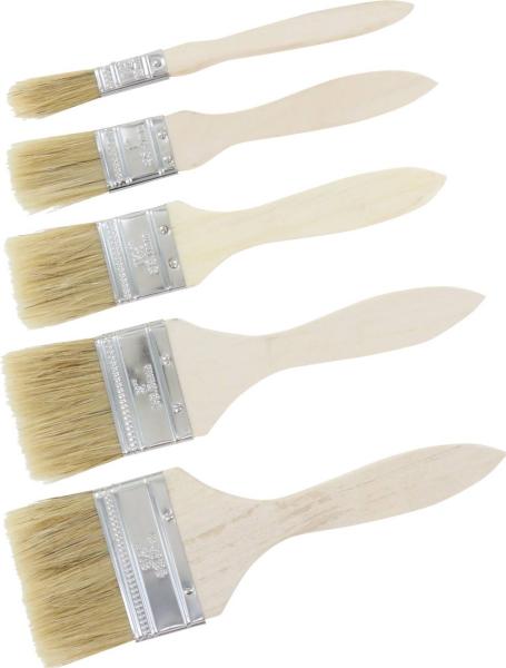Pinselsatz m. Holzgriff 10-tlg 2x0,5"", 1"", 1,5"", 2"", 2,5"" vorne""