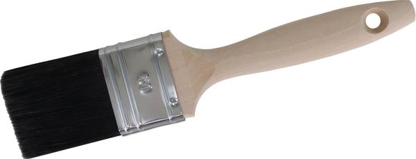 Lackierpinsel 30mm, Kunst- borste, Schwarz, Holzgriff vorne