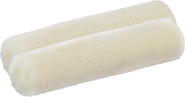 Farbrollerwalze 10cm, 2 Stück Kern 15mm, Velours 4mm, beige vorne