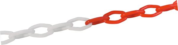 Absperrkette rot-weiß, 25m im Beutel, Kunststoff 5,0mm vorne