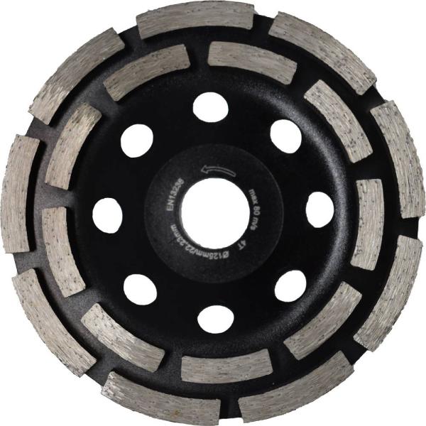 Diamant-Schleifteller 115mm 2-rhg. f.Beton u.Stein 18 Segm vorne