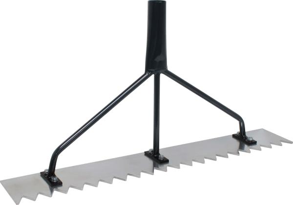 Alu-Verteiler gezahnt, 60x9cm, Zahnung 2,5cm, Dülle 32mm vorne