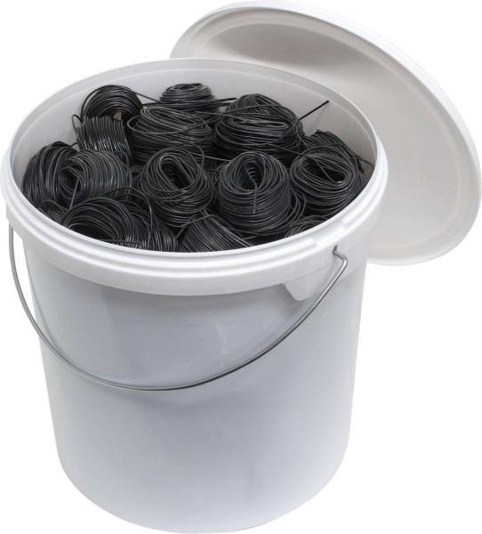 Bindedraht-Röllchen 1,4mm,20kg im Eimer, ca. 110 Röllchen vorne