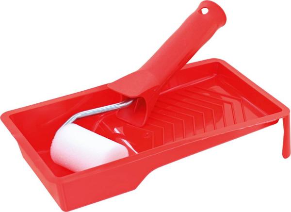 Lackierroller-Set 11cm,Schaum, K=15mm, 35mm, 6mm, rot