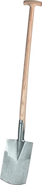 Gärtnerspaten m.Eschen-T-Stiel 85cm, 285x185/180mm vorne