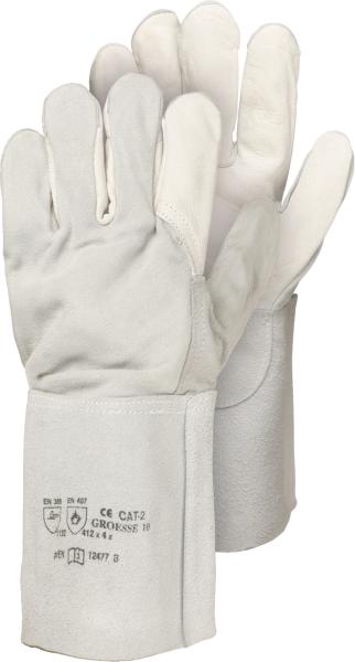 Schweißerhandschuh 35cm Rindvolleder EN388/12477 vorne