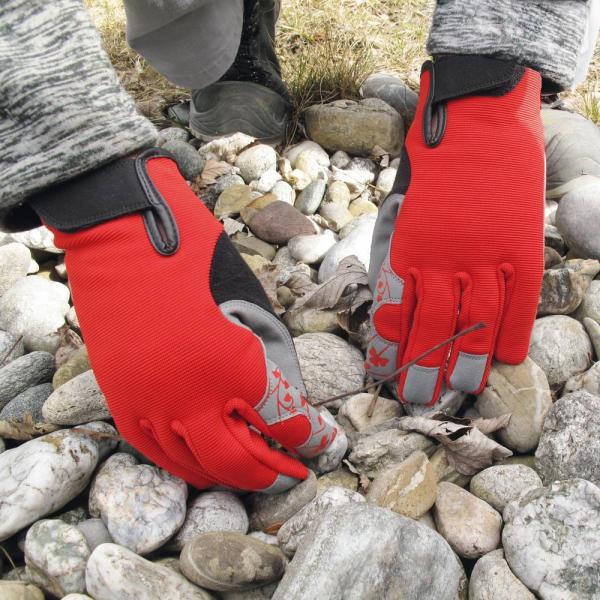 Damen-Gartenhandschuh Gr.8 Rot, Spandex, Klettverschluss