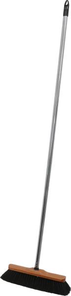 Haushaltsbesen 28cm mit Stiel Metall, Naturhaar, zweifarbig vorne
