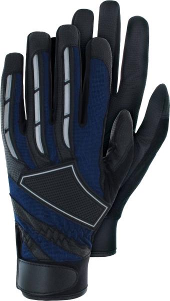 Performance Arbeitshandschuh Gr.9, blau/schwarz, PU m.Klett vorne