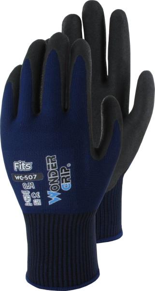 WonderGrip FITS Gr.9 Nitrilb blau/schwarz; Polyester vorne