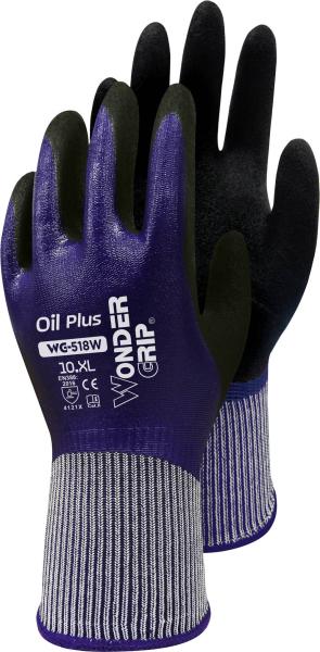 WonderGrip Oil Plus Gr.8,Lila Nitril, 2-Fach get.,wasserfest vorne