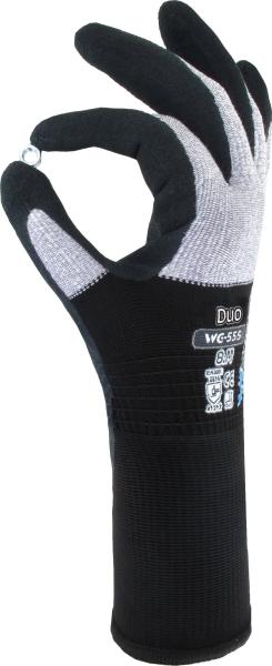 WonderGrip DUO Gr.11 Nitrilbes grau/schwarz; Microfaser
