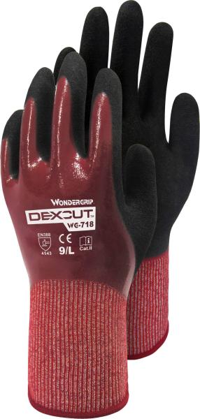 Wonder Grip Cut 5 Gr.9 rot, Nitril 3 Fach getaucht vorne