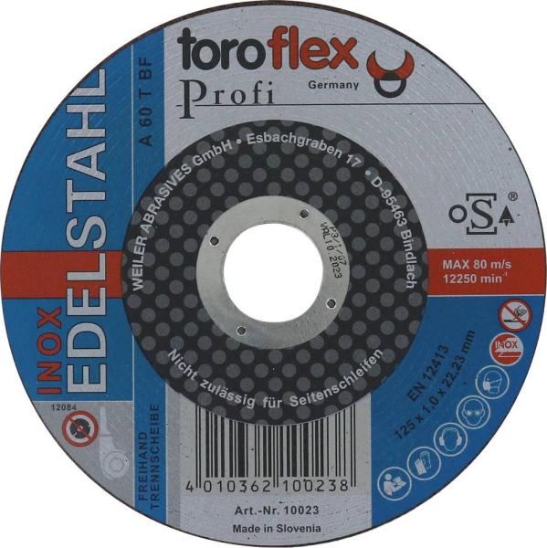 Trennscheibe Metall,Inox,125mm 125x1,0x22,2mm vorne