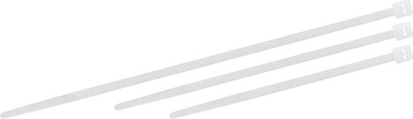 Kabelbinderset 3x20 Stück 100,150,200x2,5mm trans.,Poly. vorne