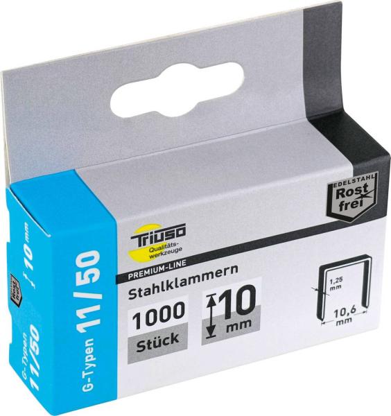 Klammern, 10mm, 1000 STCK V2A G-Typ 11 Edelstahl vorne