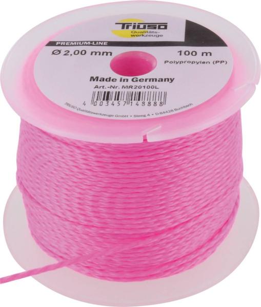Leucht-Maurerschnur 2,0mm/100m Polypropylen, pink-fluoresz. vorne