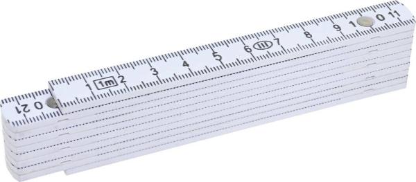 Meterstab 100 cm, weiß Kunststoff vorne