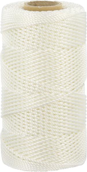 Maurerschnur weiß 1,3mm/100m, Doppelkreuzwicklung auf Spule vorne