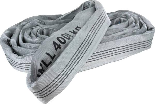 Rundschlinge, 4t, 4m, grau aus Polyester als Endlosstrang vorne