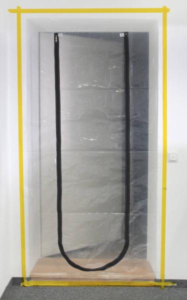 Staubschutz-Tür 2,12m x 1,12m 100my mit Reißverschluss vorne