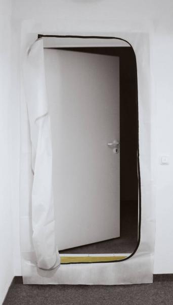 Staubschutz-Tür 2,20 x 1,10 PP-Vlies mit C-Reißverschluss