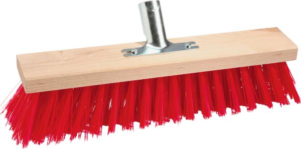 Straßenbesen 40 cm, ohne Stiel rote Kunstb.m.Stielhalter 28mm vorne