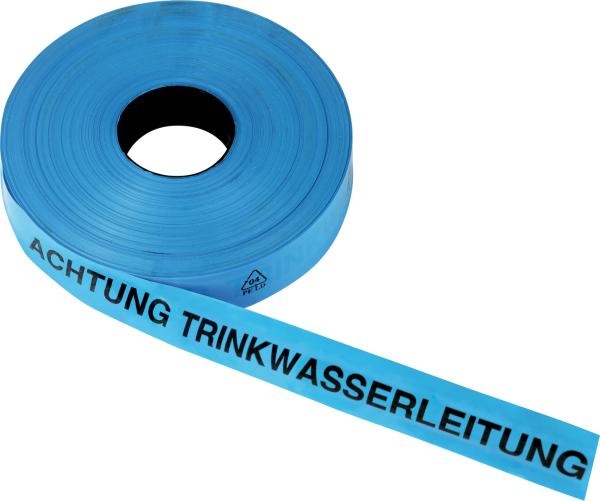 Trassenwarnband 40mm x 250m ""Achtung Regenwasser"", blau vorne""