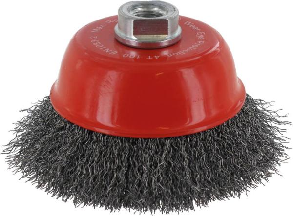 Topfbürste 60mm, Stahl,gewellt M14, 0,30mm, zweireihig