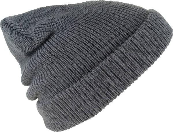 Strick-Beanie, grau, 27cm 100% Polyacryl vorne