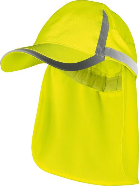 Warnschutz-Kappe Gelb UV-50, mit Nackenschutz vorne
