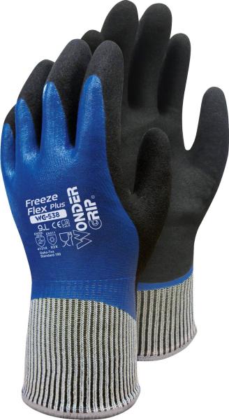 WonderGrip Freeze Flex Plus Gr.11, Blau,Nitril 2-Fach get. vorne
