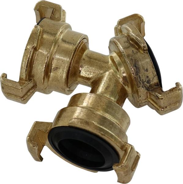 Schnell-Y-Verteilerstück Messing vorne