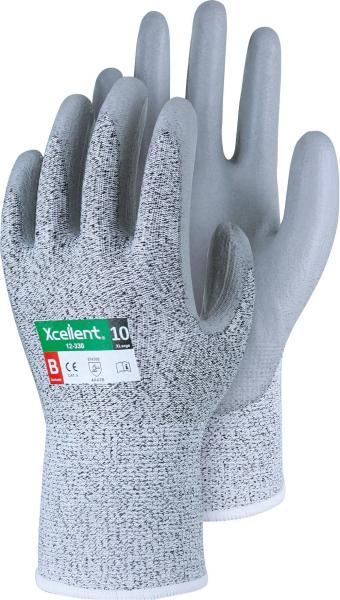 XC-Cut-B grau mel., Gr. 11 UHMWPE, X-Wet PU, atmungsaktiv vorne