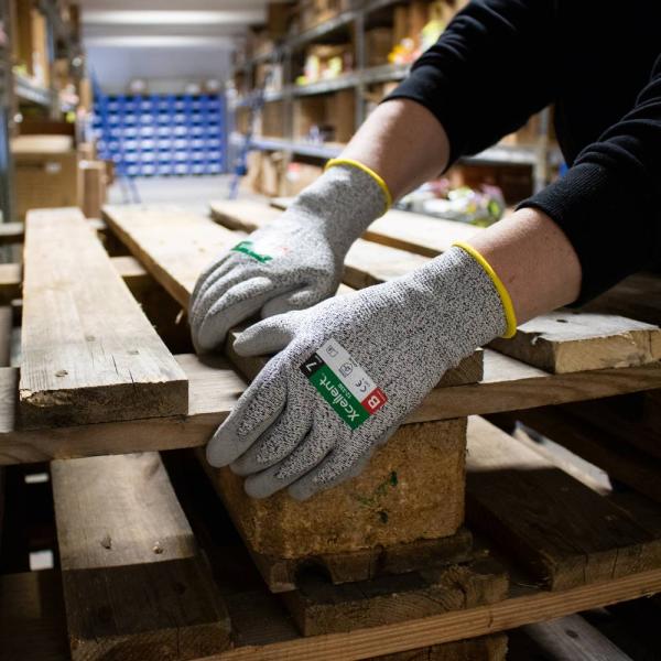 XC-Cut-B grau mel., Gr. 11 UHMWPE, X-Wet PU, atmungsaktiv