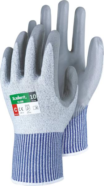 XC-Cut-C grau-blau, Gr. 09 UHMWPE, X-Wet PU, atmungsaktiv vorne