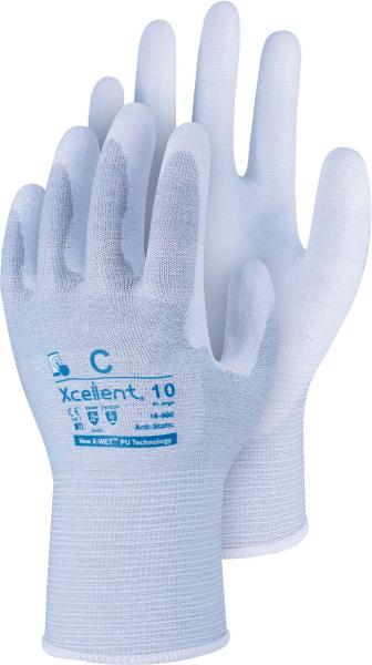 XC-Cut-C grau, Gr. 09 UHMWPE, X-Wet PU, ESD, Touch vorne